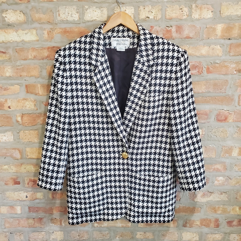 🆓️BOGO🆓️ Houndstooth Oversized Vintage Blazer